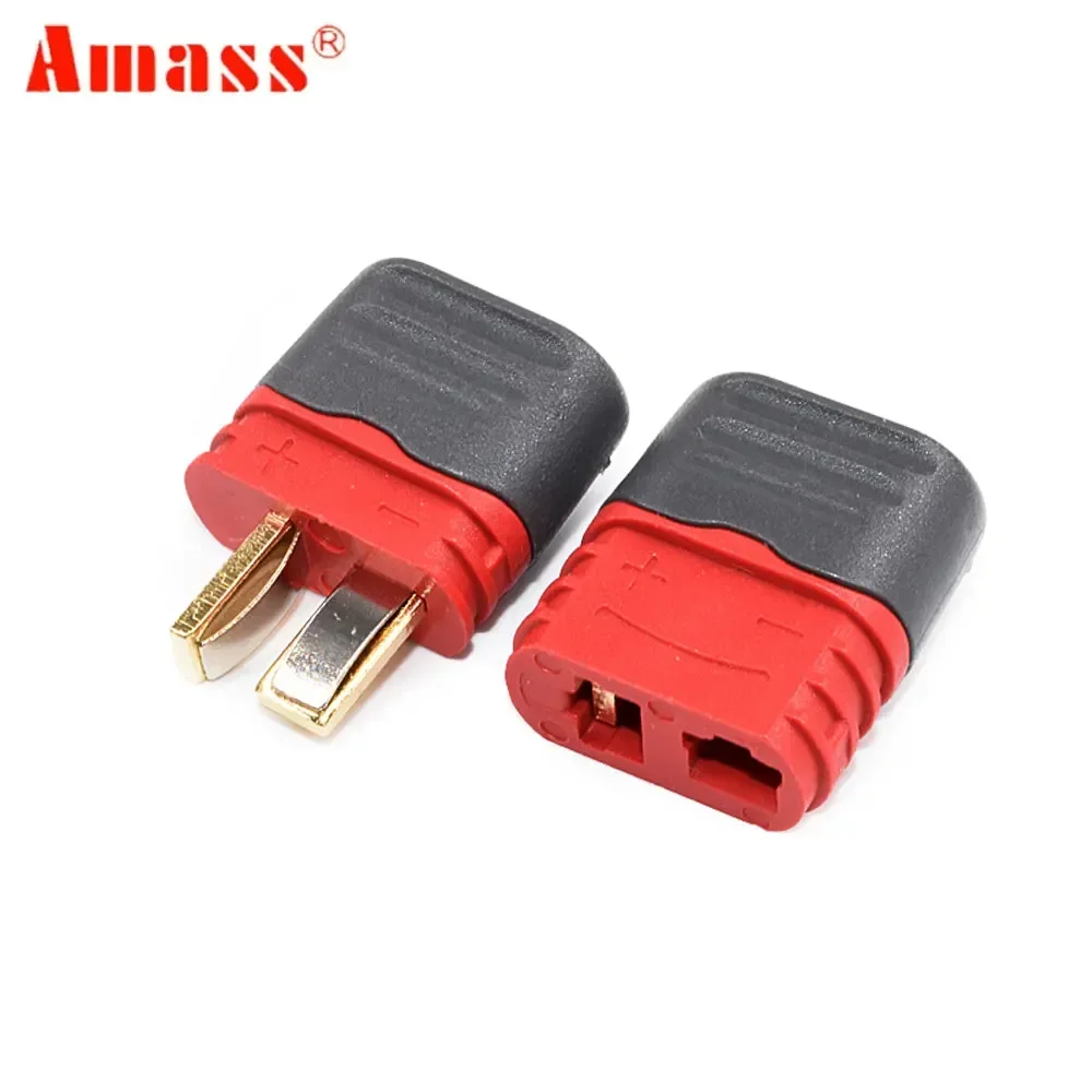 10Pcs Amass T Connector Deans Plug with Cover Male Female Amass Deans Connector with Sheath Housing For RC Battery Aircraft Toys