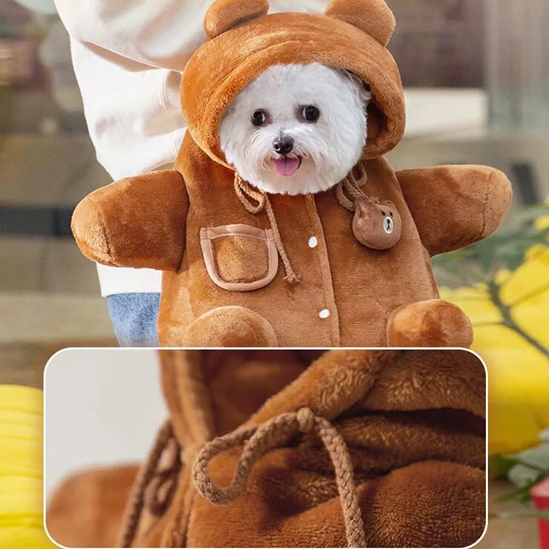 Shoulder Bag for Pet outing, Crossbody Carry, Plus Velvet, Thickened, Foldable Carrier, Dog Clothes, Warm, Travel, Winter