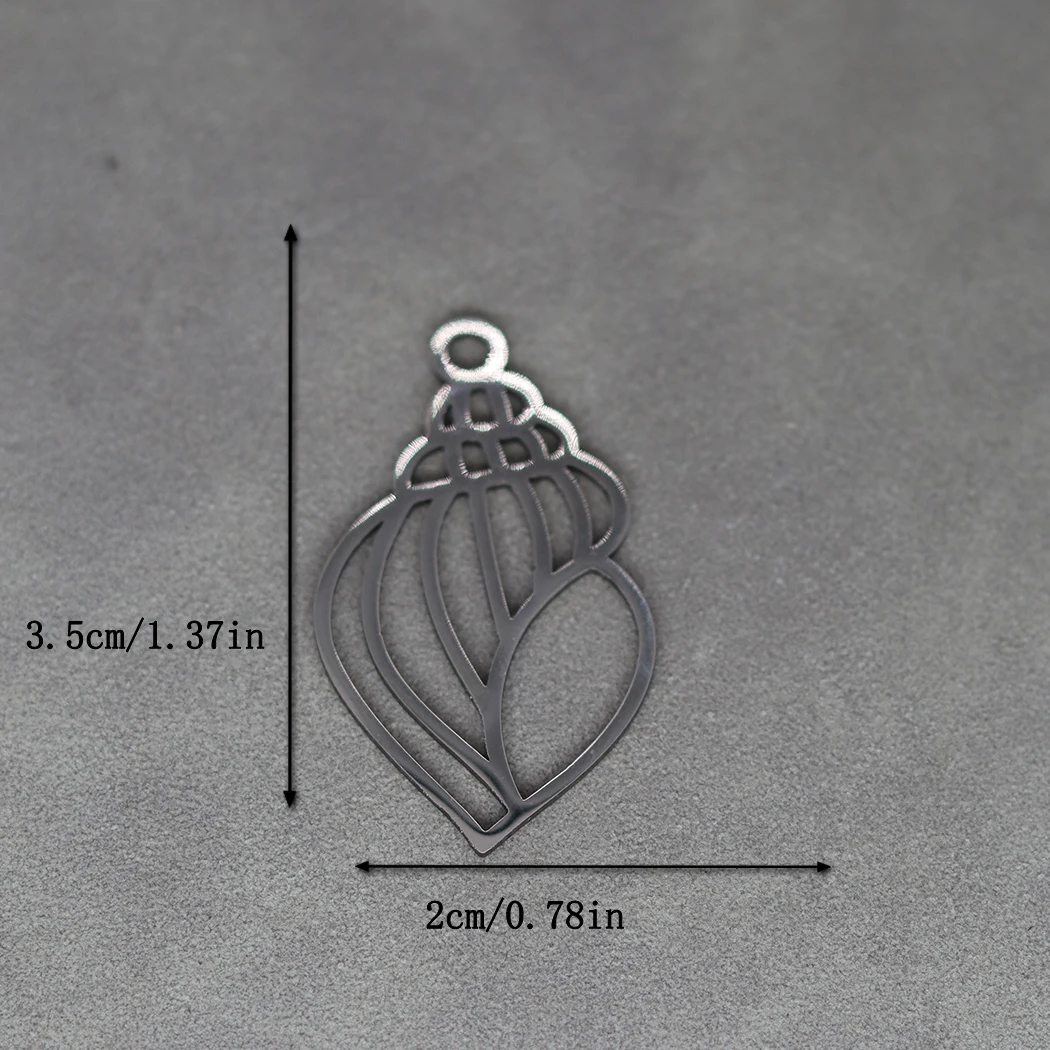 3pcs Stainless Steel Seashell Conch Charms Snail Pendant For DIY Necklaces Earrings Jewelry Making Supplies Wholesale