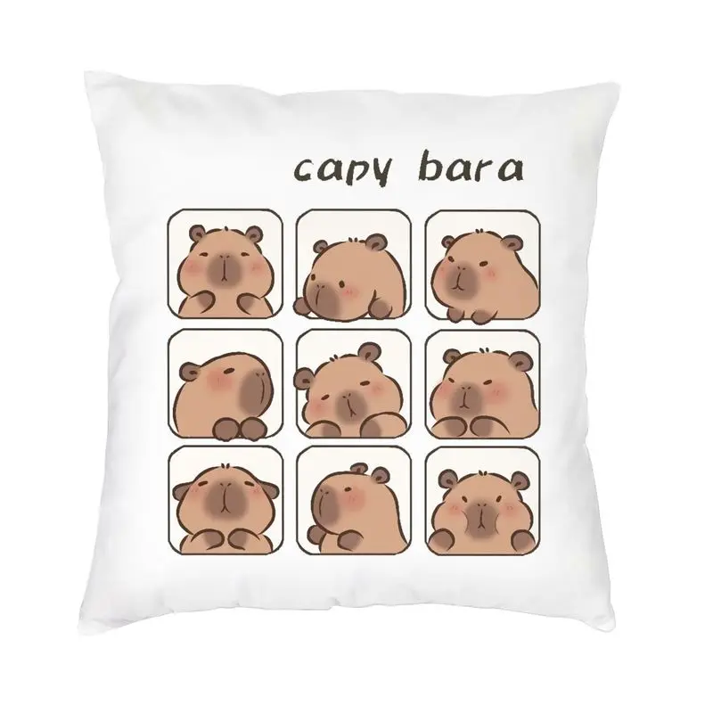 

Чехол для подушки с капибарой 45x45 см, домашний декор, подушка с 3D принтом для автомобиля, двухсторонняя