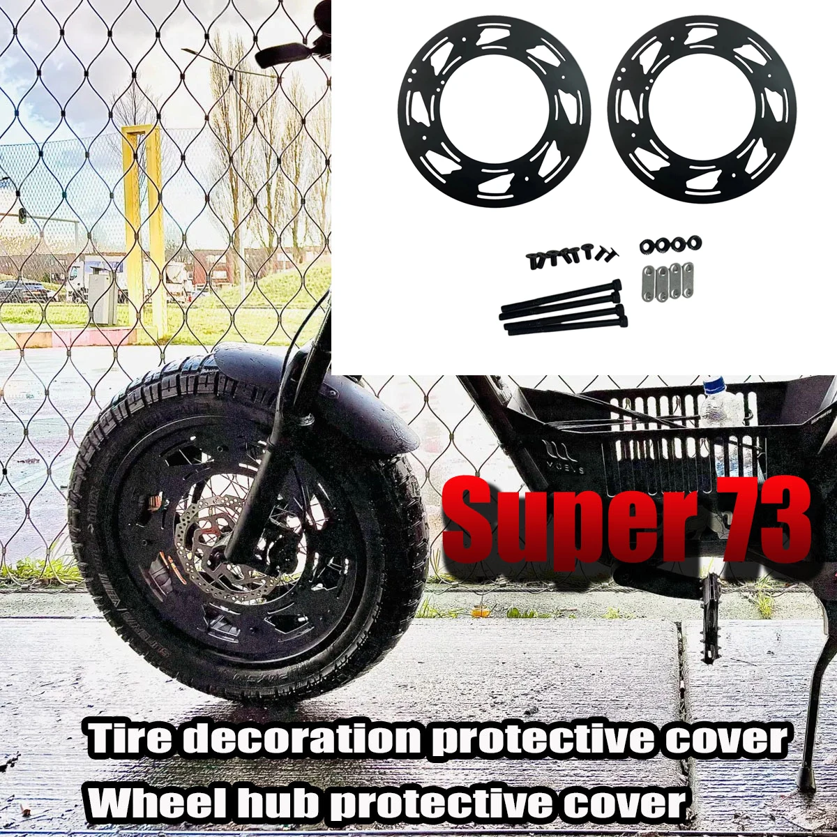 

Enclosed Wheel Hub Cover Motorcycle Parts Protection Sealing Plate 2Pcs ABS cavalry For Super73 Super 73 S1 S2 RX ZX Universal