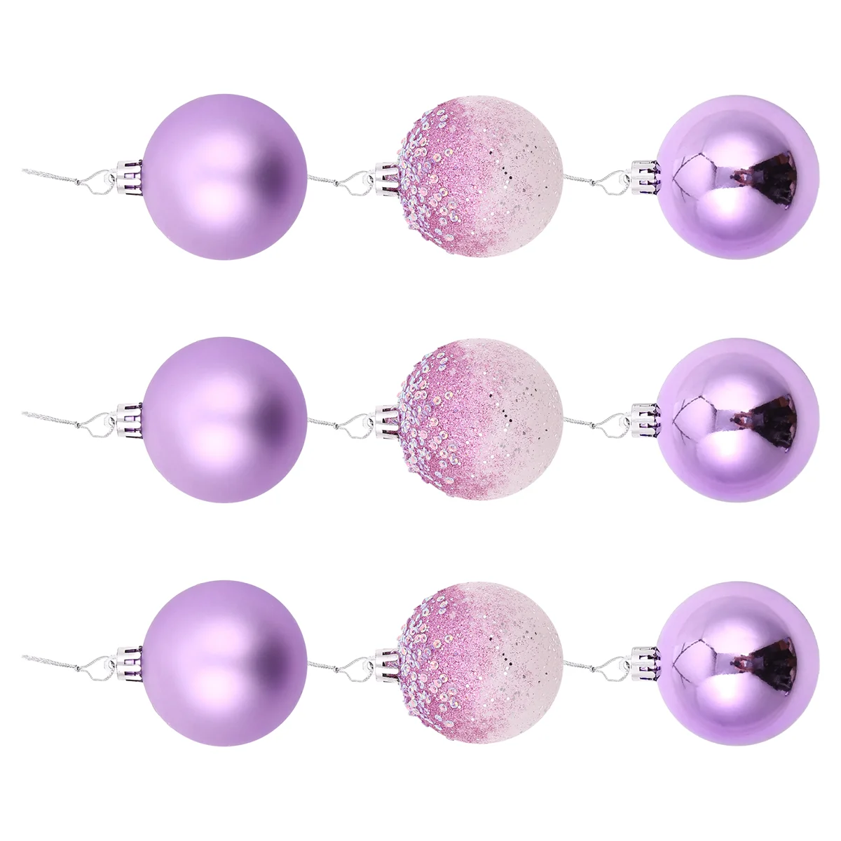 9 PCS Christmas Ball Ornaments xmas Tree Decorations Hanging Balls for Home New Year Party Decor - 2.36inch, Purple SQ