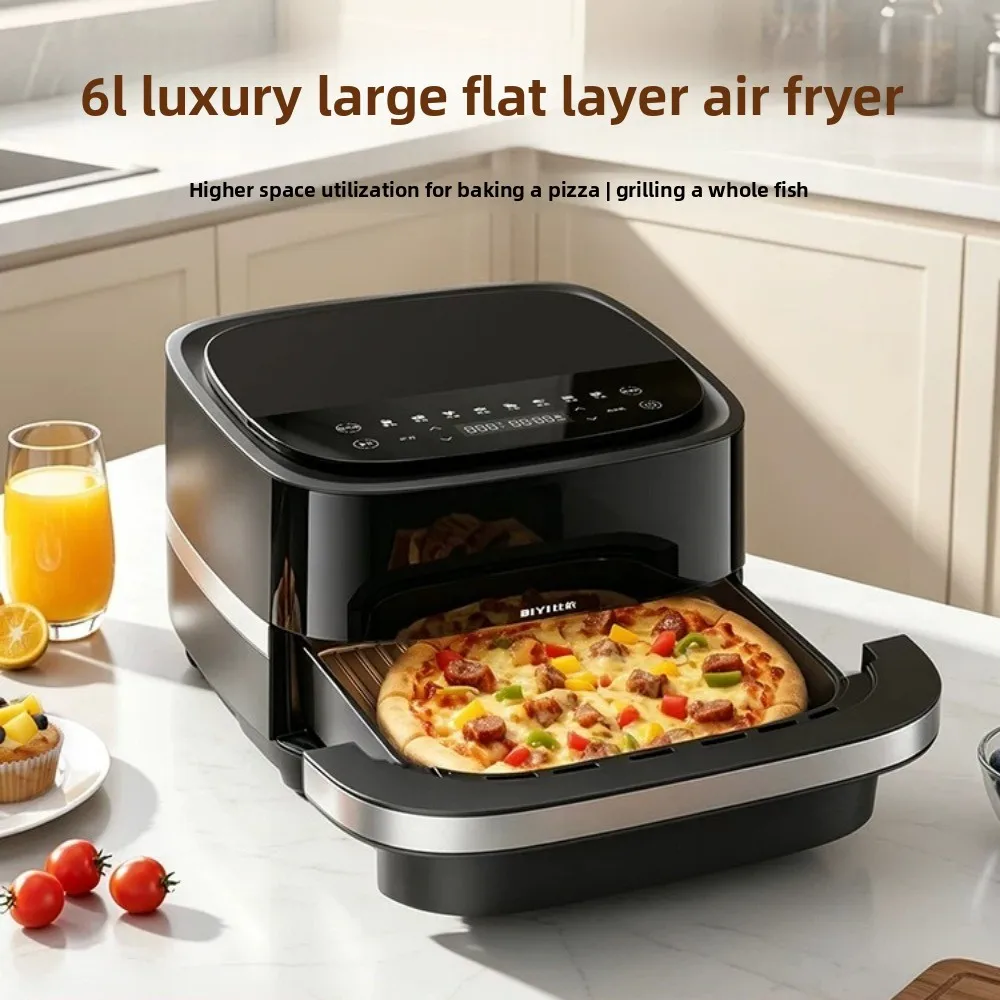 4L Visual Air Fryer Oven with Window Large Capacity Pizza Maker Auto No-Turn Design Perfect Crispy Results Every Time 220V