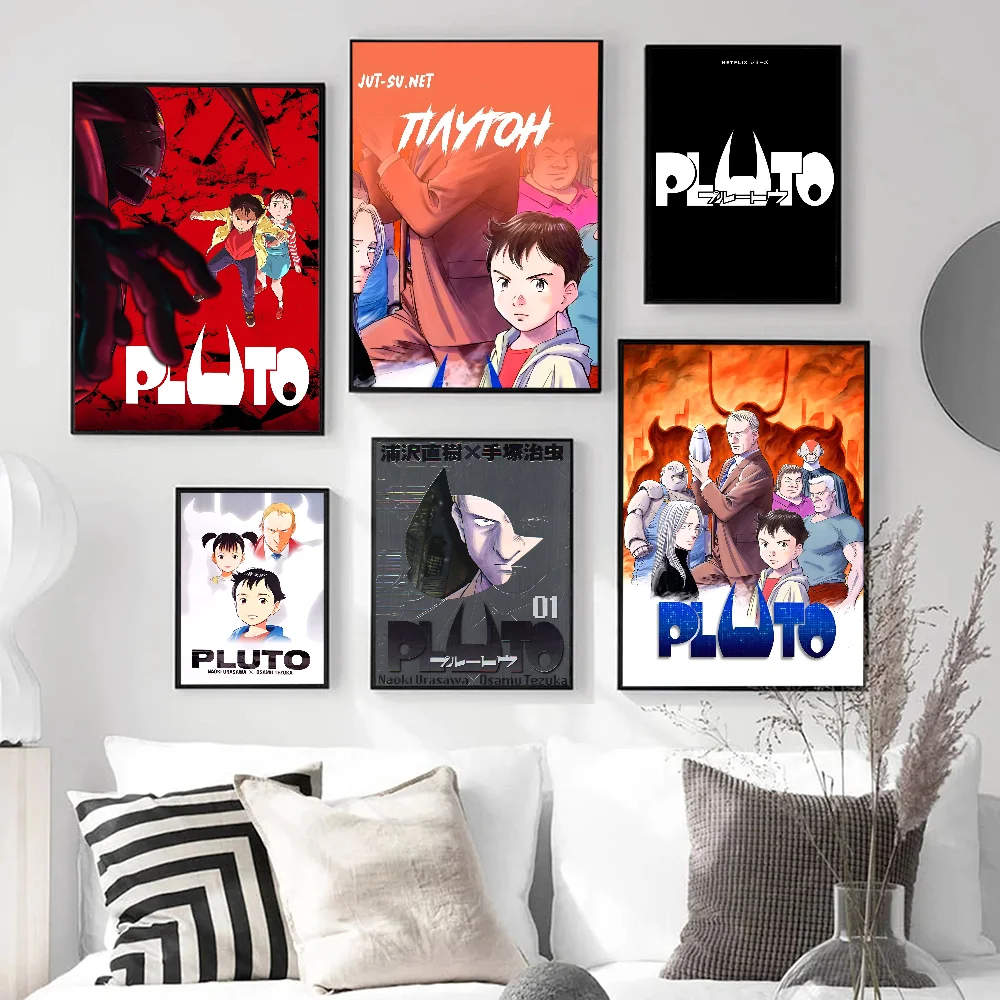 ملصق حائط فاخر لزج أنيمي بلوتو ، ملصقات أنيمي ، غرفة المعيشة ، ديكور بار ، ديكور حائط #2