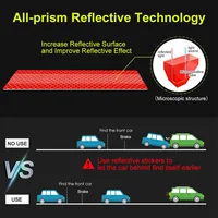 Car Wheel Hub Reflective Stripes Door Handle Safety Warning Sticker Car Rear Warning Tape Automobile Sticker Exterior Accessorie 6
