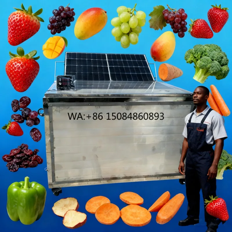 Commercial Solar Powered Fruit Vegetable Dryer Stainless Steel PLC Controlled Industrial Food Dehydrator for Fruits Vegetables
