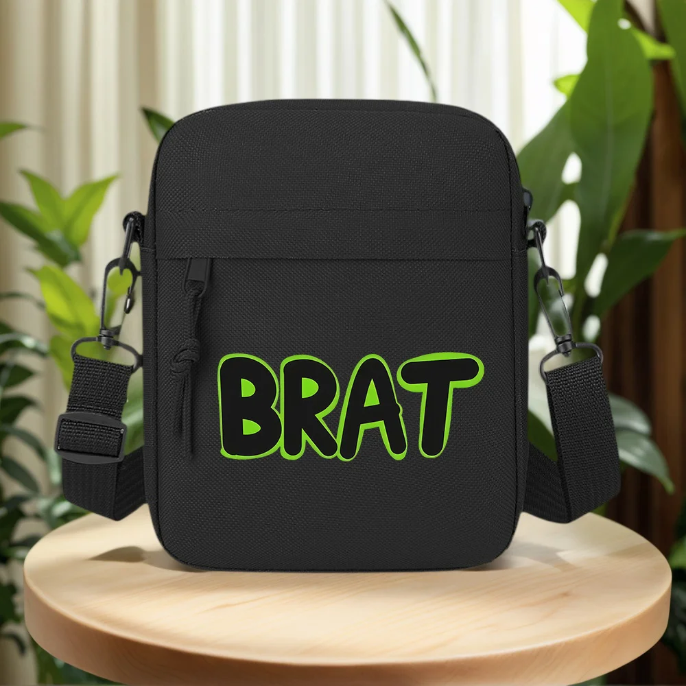 Bold ,neon outline font,simple design Men Crossbody Bag Single Shoulder Women Cartoon Anime Film Printing Design Unisex