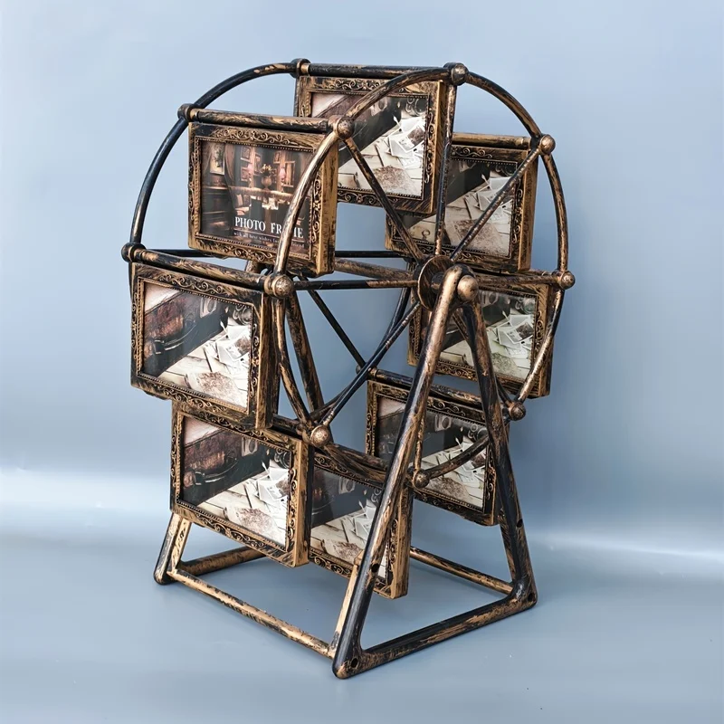 Retro Rotating Ferris Wheel Photo Frame - 8x4-inch Frames - Exquisite Decoration - Perfect Gift for Valentine's Day, Christmas