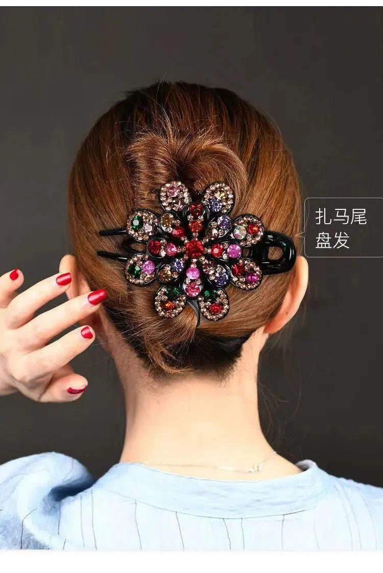 Daisy elegant Rhinestone flower duck-bill hairpin, mother and daughter hair accessories