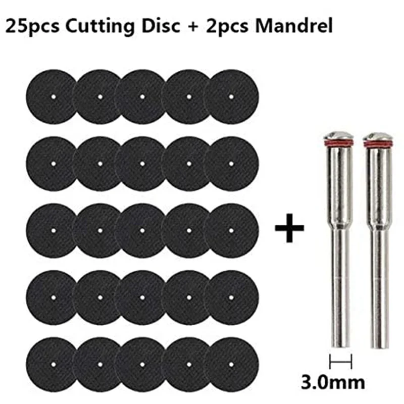 100Pc 32Mm Grinding Wheel With Mandrels For Rotary Tools Resin Cutting Disc Mini Circular Saw Blade Rotary Cut Off Wheel-ABQU