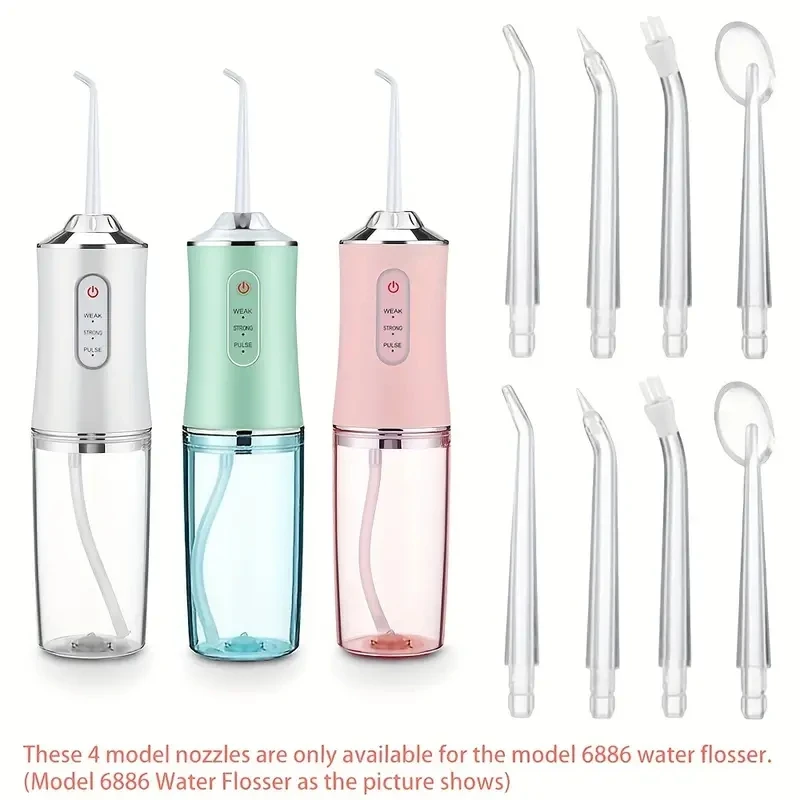 8-Pack GentleCare Water Flosser Tips - Easy-to-Attach, Durable Plastic Nozzles for a Hygienic Clean, Convenient Replacement Pack