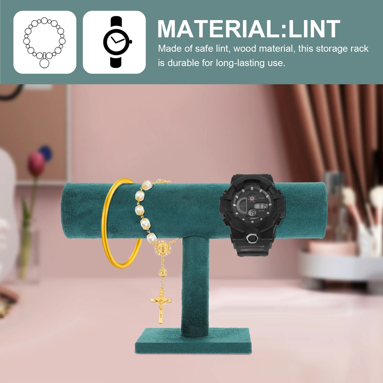 

Bracelet Display Stand Wood Crafted Sturdy Storage Rack for Jewelry Organizer Watch Holder Home Decorative Use