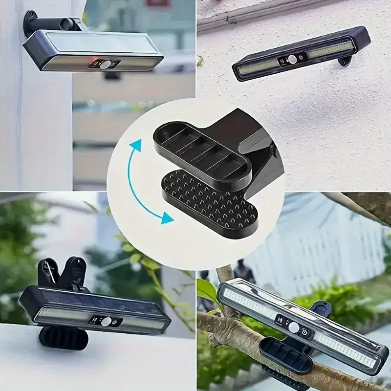 Clip on Sensor LED Solar Motion Lights Outdoor Waterproof Solar Fence Lights Outside Portable Solar Powered Security Lamps