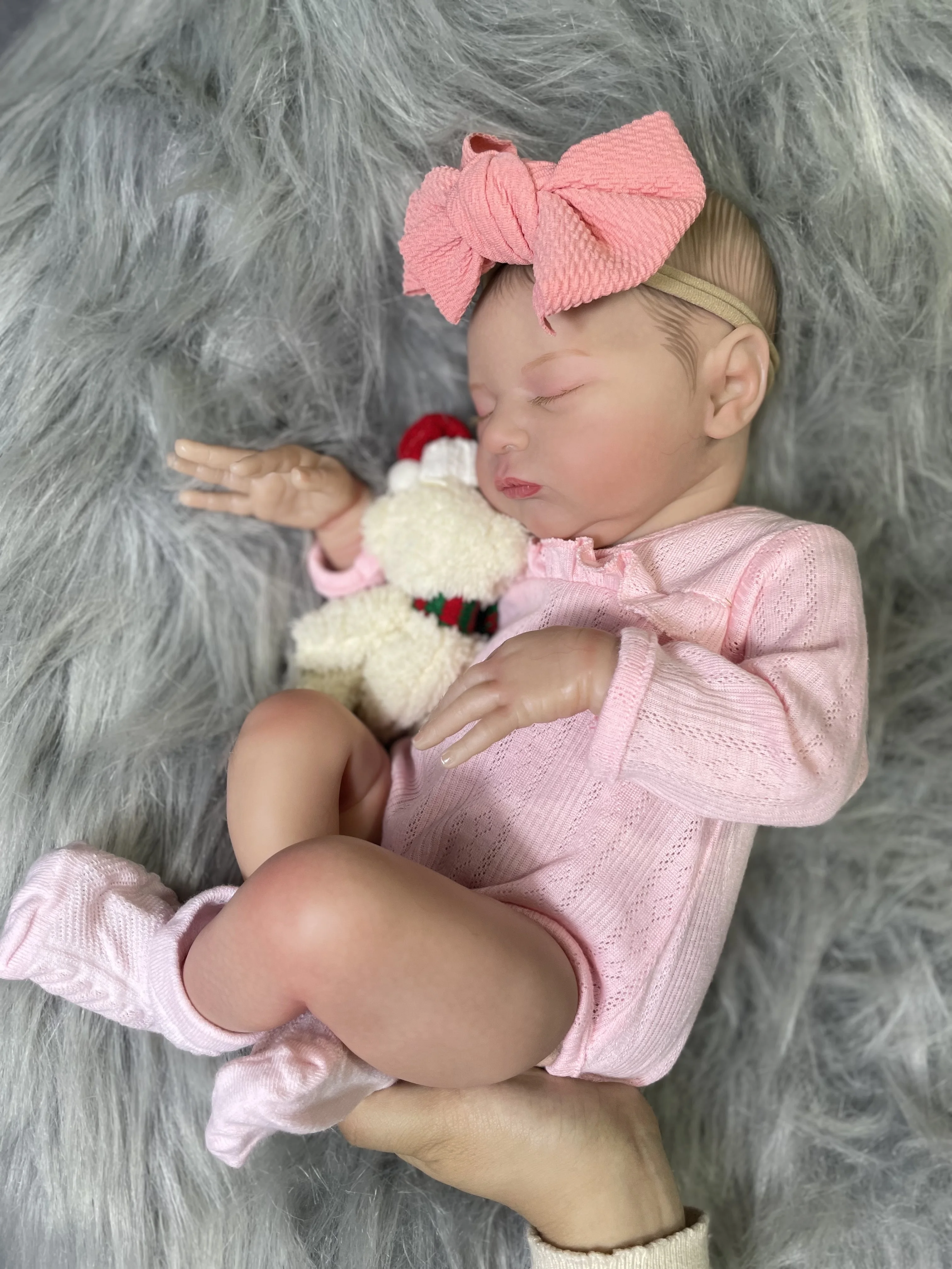 52CM Realistic Finished Reborn Baby Doll Laura Already Painted Handmade Rooted Hair Toy Figure Dolls for Girls Birthday Gift