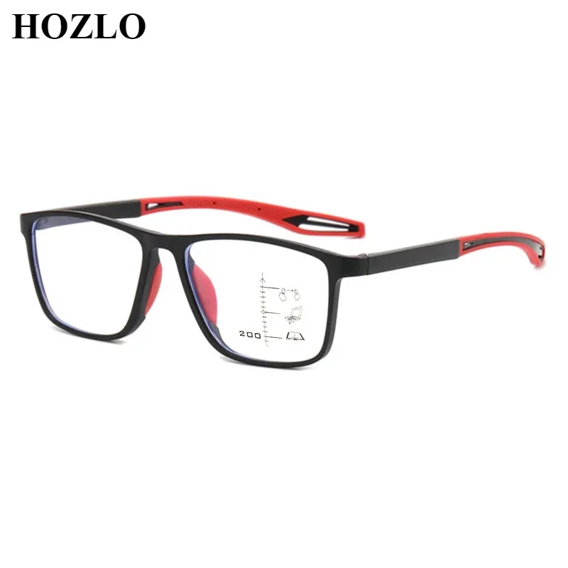 New Silica Gel+PC Men Progressive Multifocals Reading Glasses Male Ultralight Goggle Farsighted Hyperopia Spectacles Custom Lens