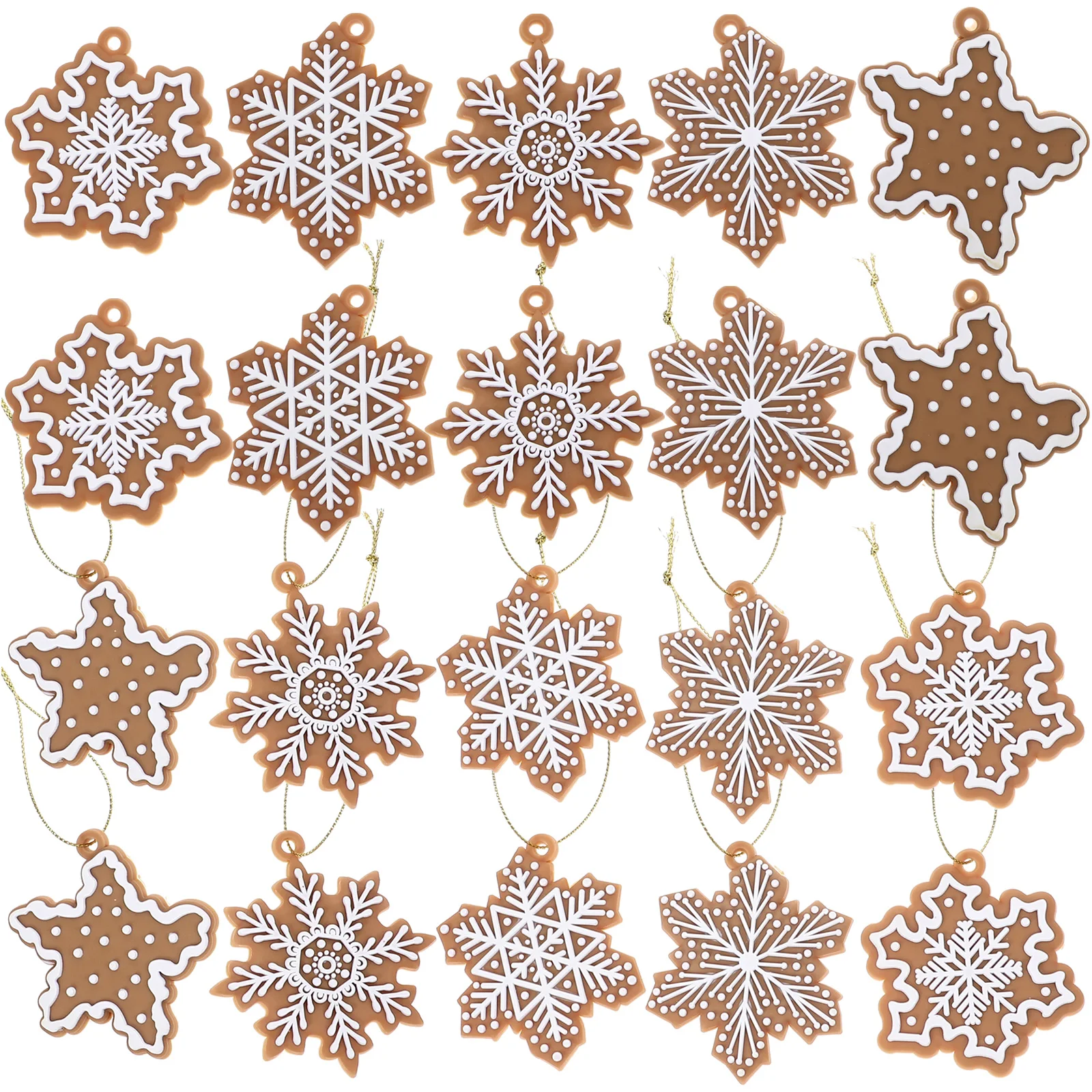 

20 Pcs Christmas Tree Ornaments Snowflake Decorations Craft Hanging Artificial Snowflakes Xmas Home Garden Festive Layout