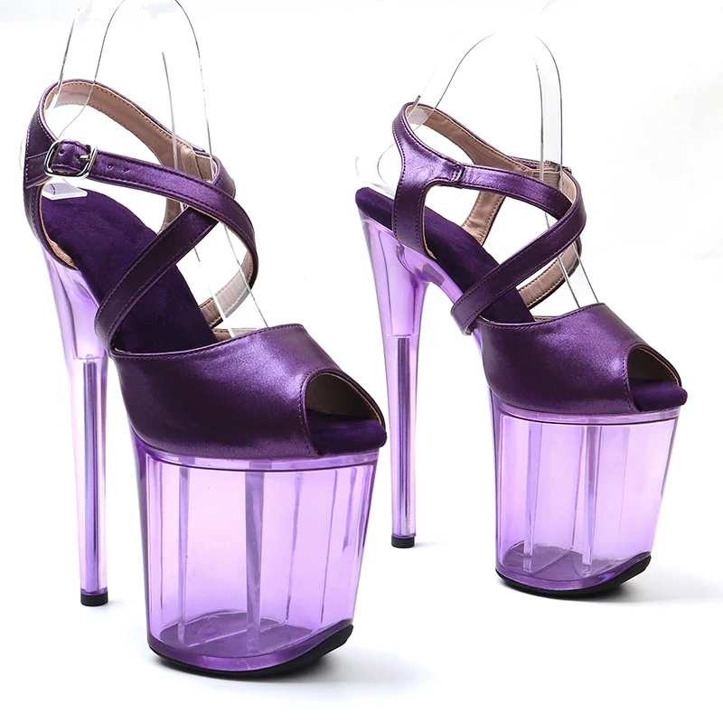 

Leecabe 8Inch/20cm Matte PU upper stripper heel Sandals party glitter High Heels platform Pole Dance Shoes