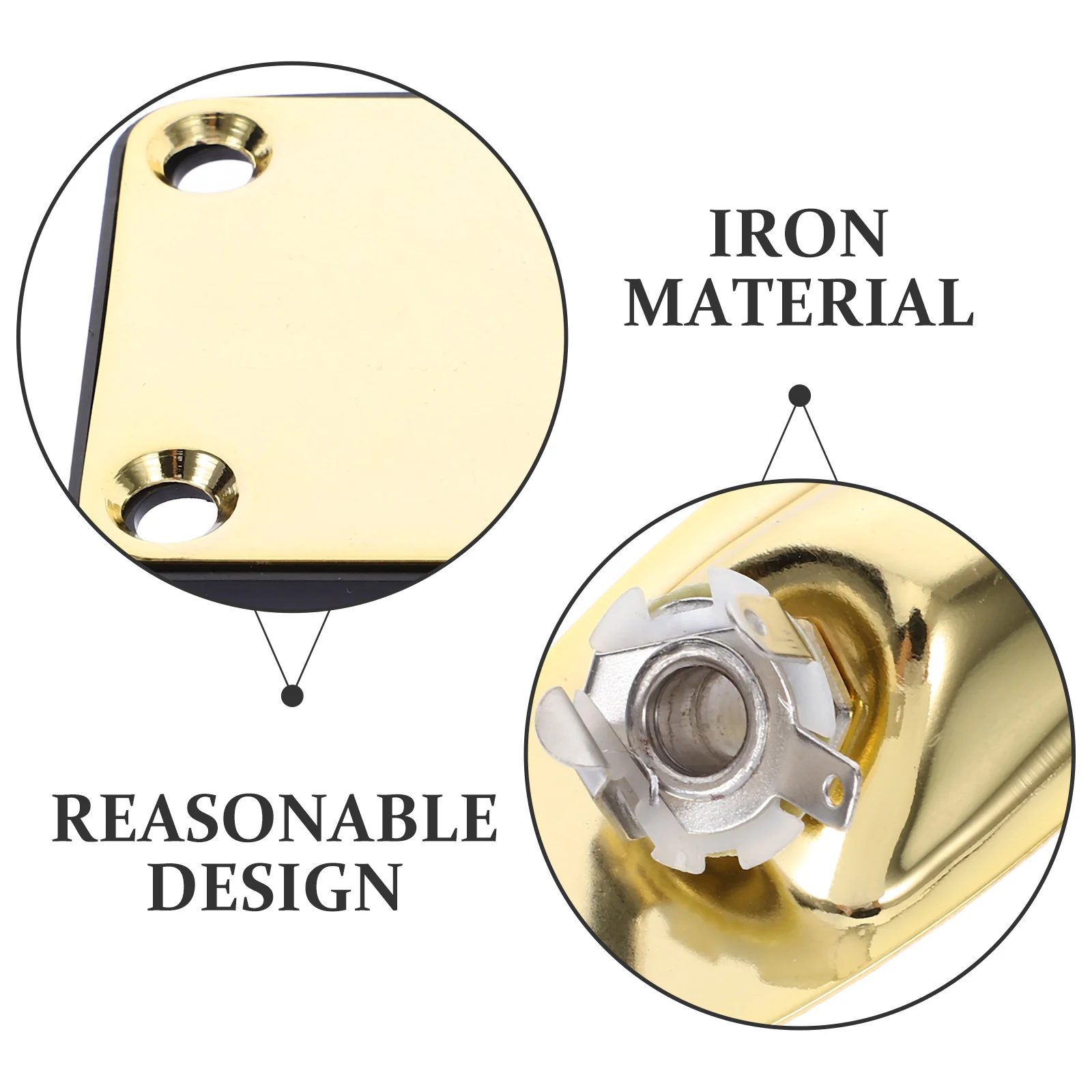 

1Set Pickup Jack Plates for Electric Guitar Bass Durable Metal Replacement Parts Simple Structure Easy to Install
