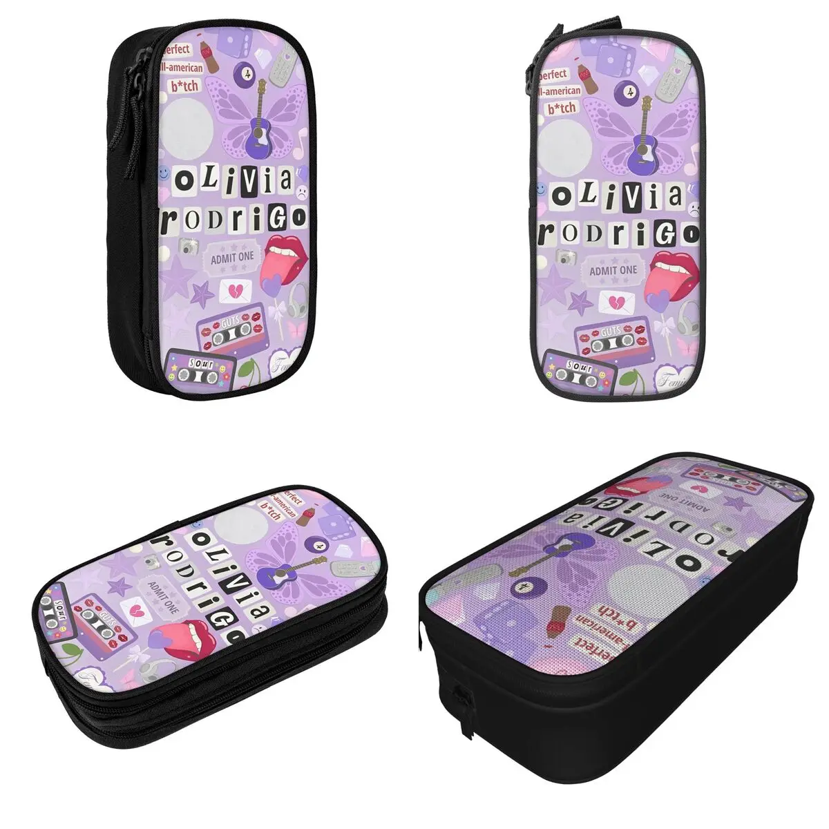 O-Olivias Pencil Cases Lovely Singer Tour Logo Pen Bag Girls Boys Large Storage School Supplies Zipper Pencilcases