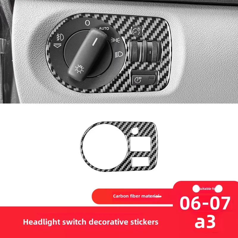 

Suitable for Audi06-07StyleA3Carbon Fiber Interior Modified Pieces Headlamp Switch Decorative Sticker