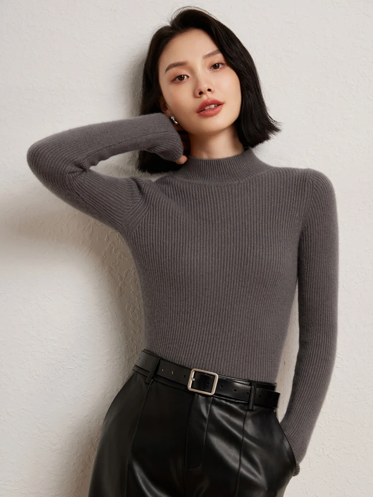 MEETCC 100% 캐시미어 스웨터 여성 슬림 피트 풀오버 가을 겨울 기본 두꺼운 따뜻한 캐시미어 니트 럭셔리 점퍼