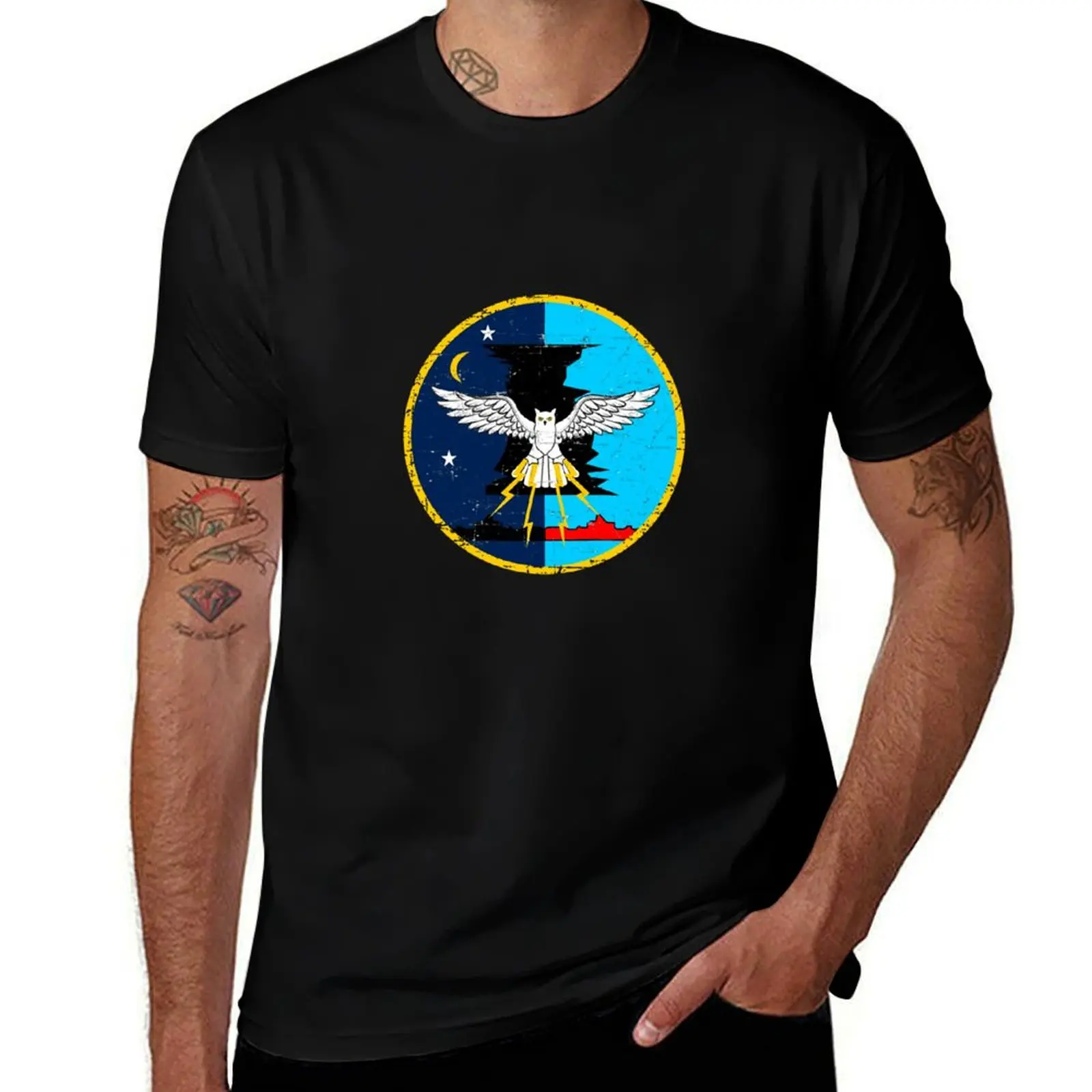 VMA-513 Marine Attack Squadron - Flying Nightmares - Grunge Style T-Shirt Basic Crew Neck Short Sleeve Top