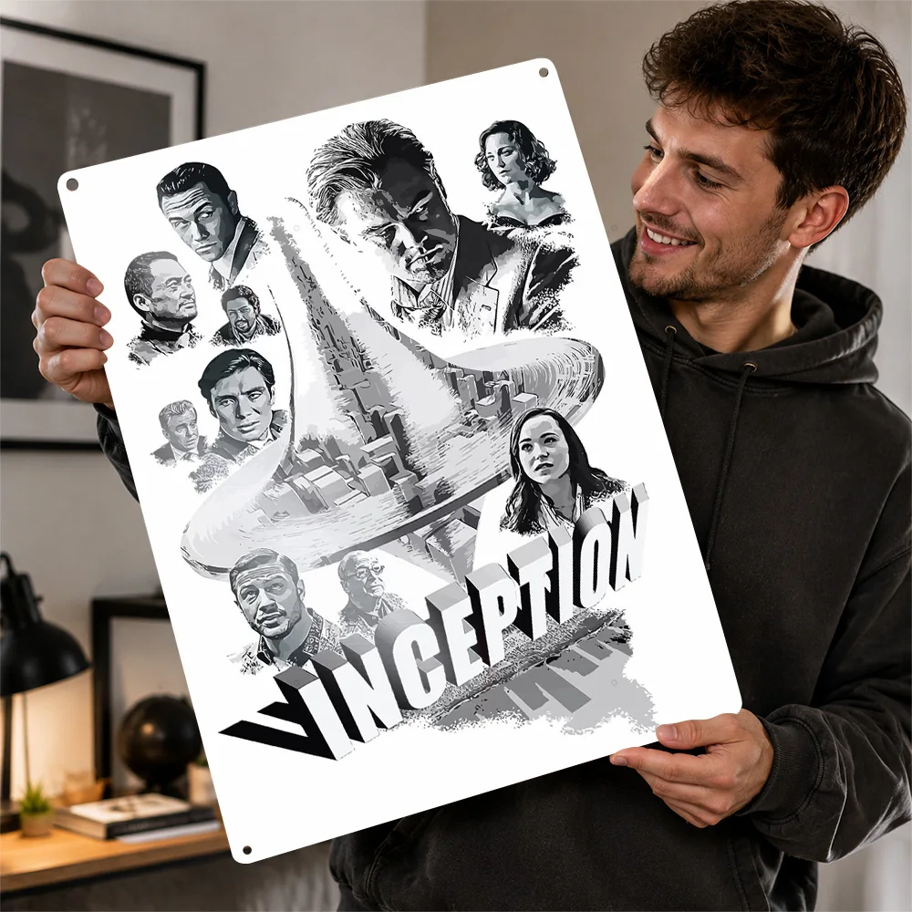 Inception Personalized 3D Textured Metal Poster Wall Art Vintage Tin Signs for Office Decor Room Luxury Decoration Home Items