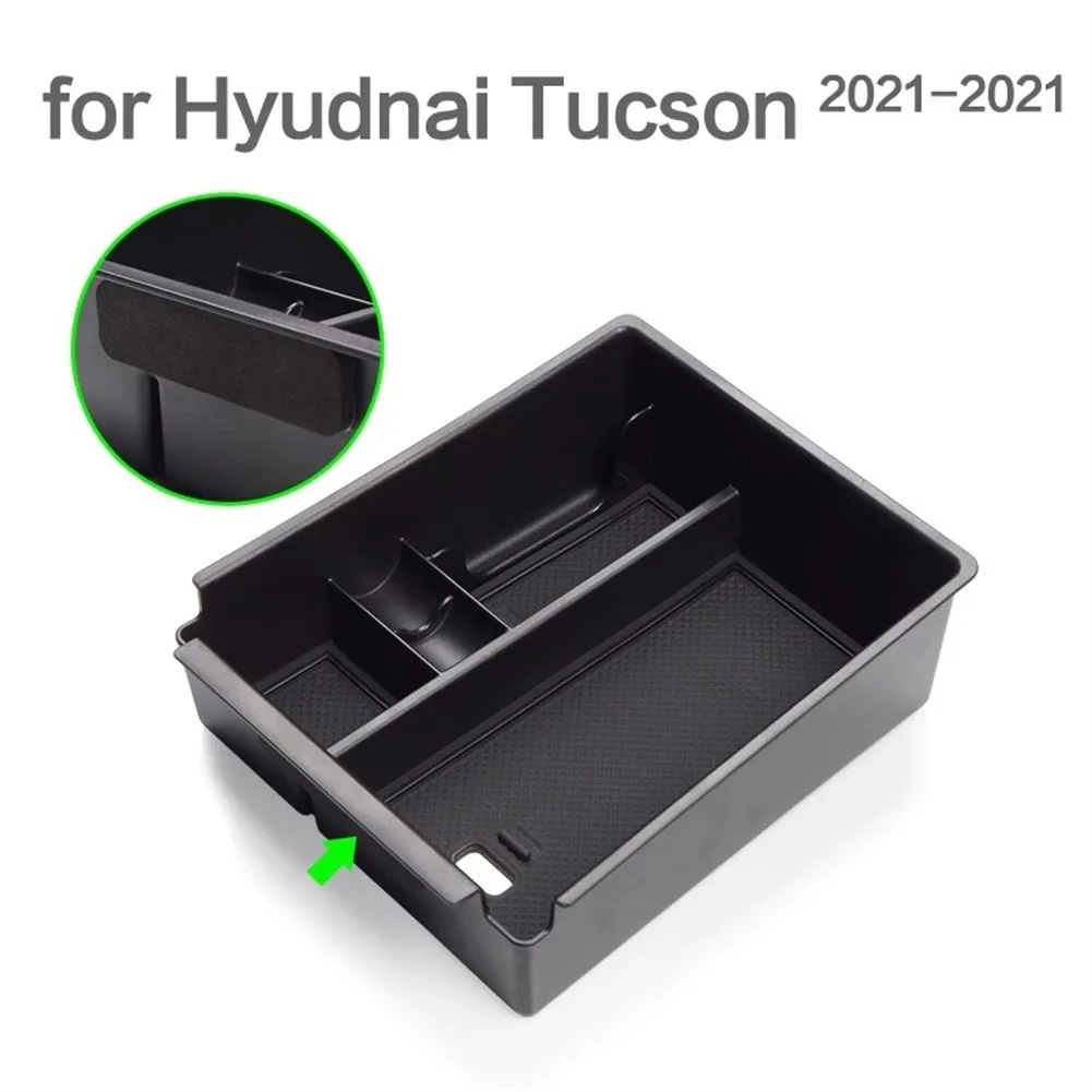 Auto Tray Armrest Storage Box 1Pcs Black Center Console Light-Weight For Hyundai Tucson NX4 2021 2022 Practical