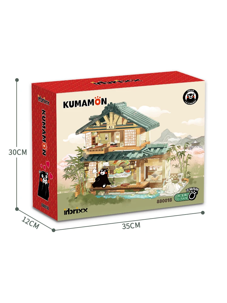 Kumamon Building Blocks Japanese Style House Private Detective Decoration Puzzle Assembling Model Toys Birthdays Gifts for Kids