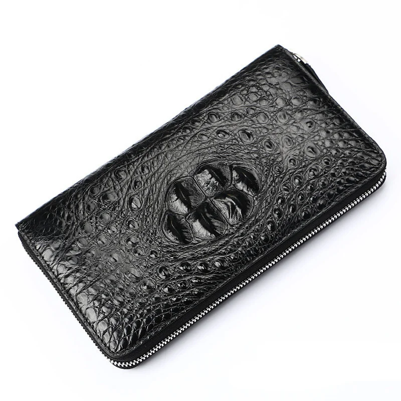 Men Luxury New Large Capacity Wallet Genuine Leather Long Clutch Billfold Leisure Single Zipper Underarm Bag Fashion Cosy Purse