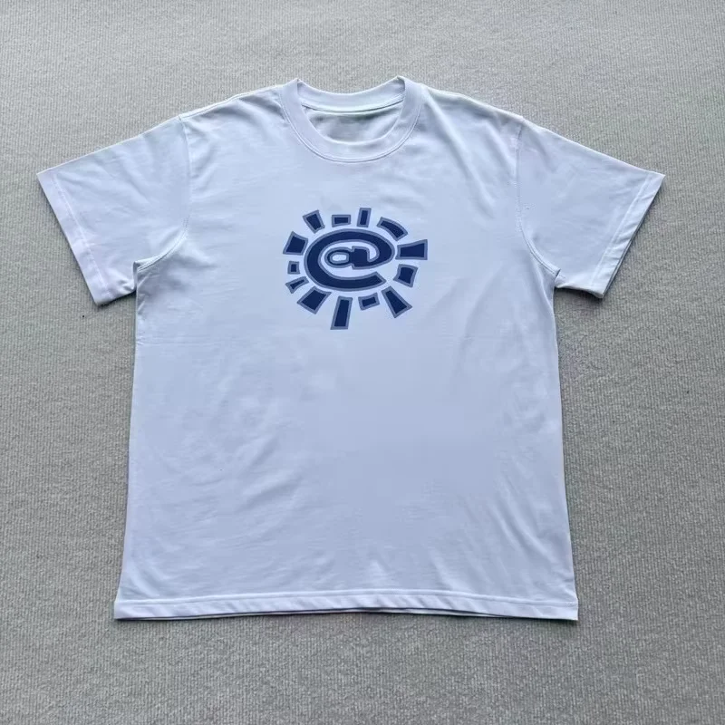 2026 New Men and Women Sun Roll Classic Basic Short Sleeve T-shirt Beauty Trend High Street Summer Loose Couple
