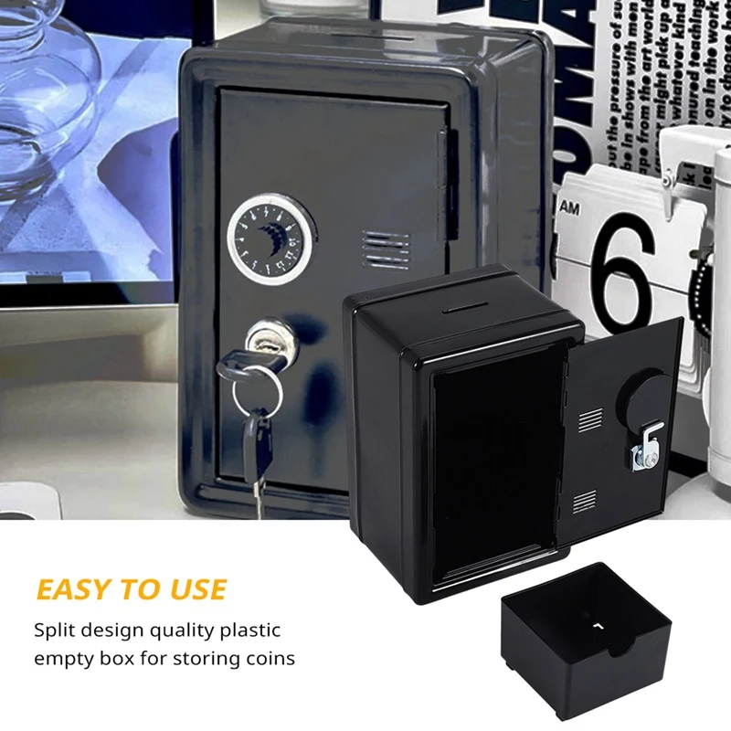 Organizzatore di cassette di sicurezza Scatola decorativa da scrivania in ferro Salvadanaio Mini armadietto in metallo Scatola di immagazzinaggio per soldi Scatola di immagazzinaggio per ragazzi