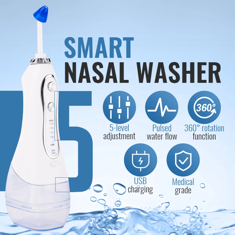 

Smart Nasal Washer 5 Modes of Efficient Cleaning Helps Improve Chronic Rhinitis Improves Nasal Airflow Relieves Nasal Dryness