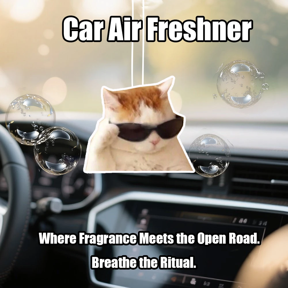 Sunglasses Cat Air Freshener: Freshness & Trendiness On - board
