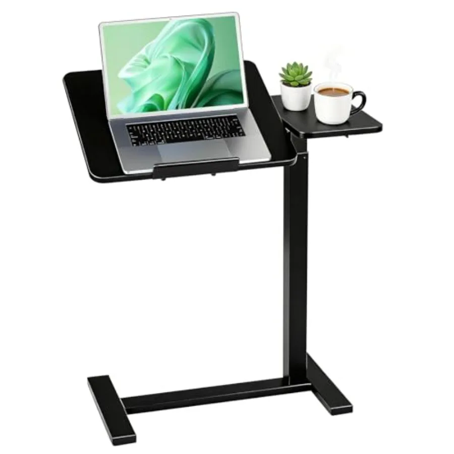 

Mobile Standing Desk with Hidden Casters, Adjustable Height Desk, Portable Laptop Computer Table with Tilting Top, for Sit Stan