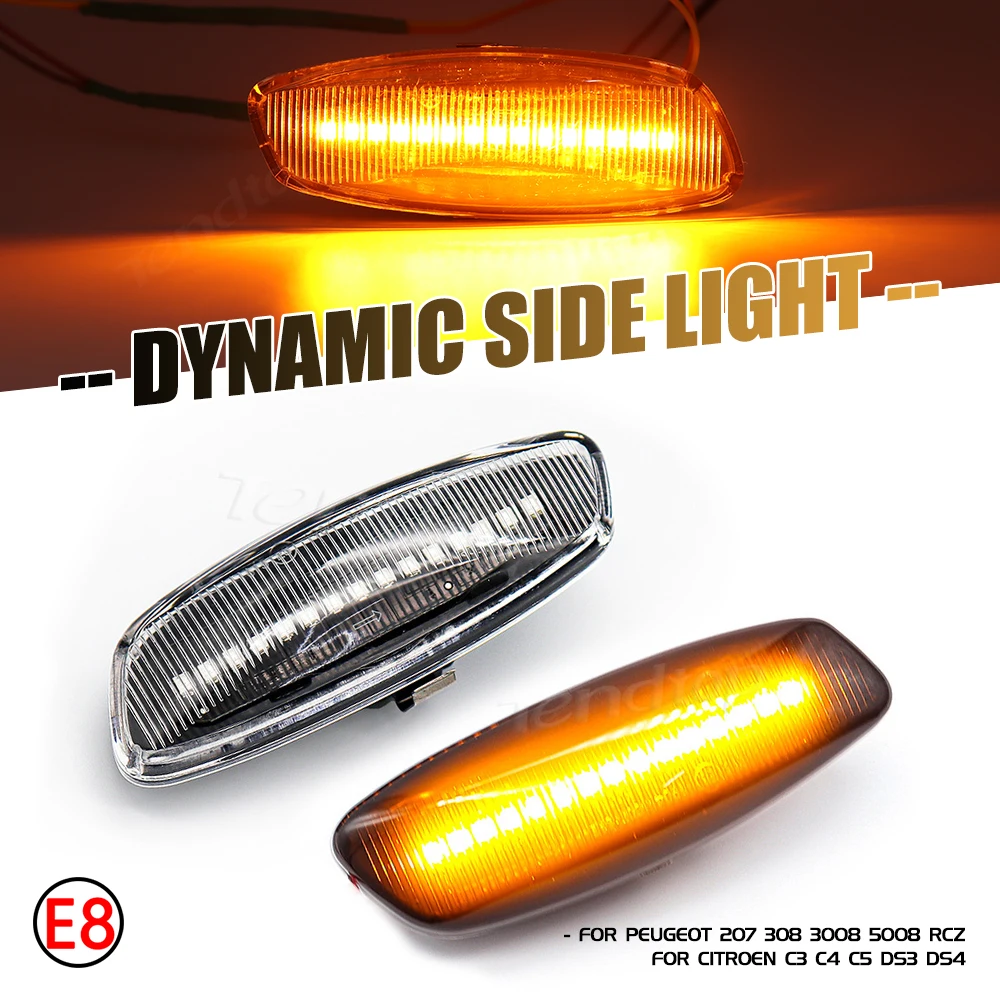 LED Dynamic Turn Signal Light For Citroen C4 Picasso C3 C5 DS4 Peugeot 308 207 3008 5008 Partner Side Marker Lamp Repeater