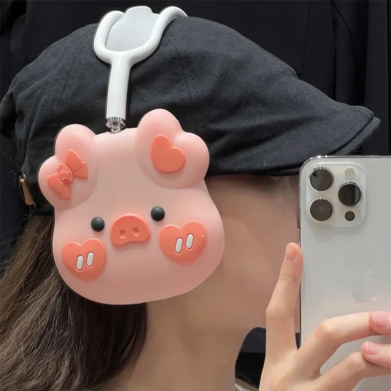 

Cute Pig Head Case for AirPods Max Protective Headset Headphone Airpod Max Case Cover