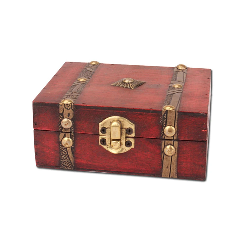 Retro Storage Box Jewelry Wood Wooden Lock Catch Organizers Vintage Gifts Container Sundries Organizer Storages Boxes