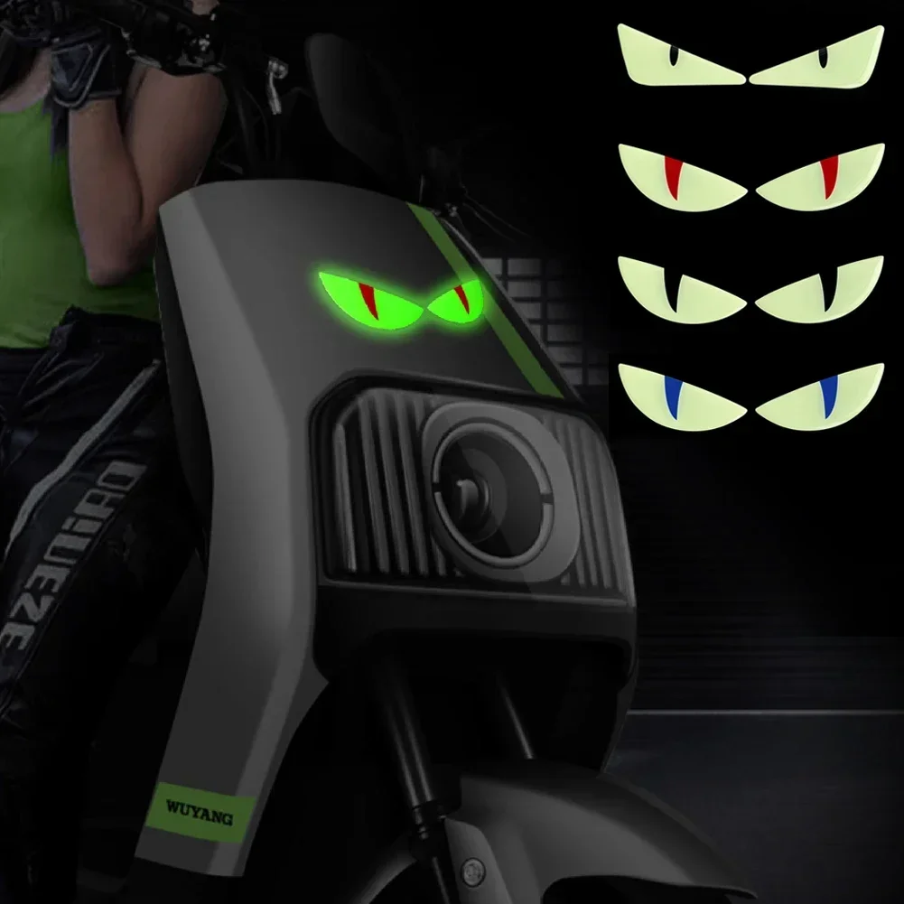 Car Reflective Stickers 3D Devil's Eye Stickers Motorcycles Improve Night Visibility Safety Durability Fashion Decoration