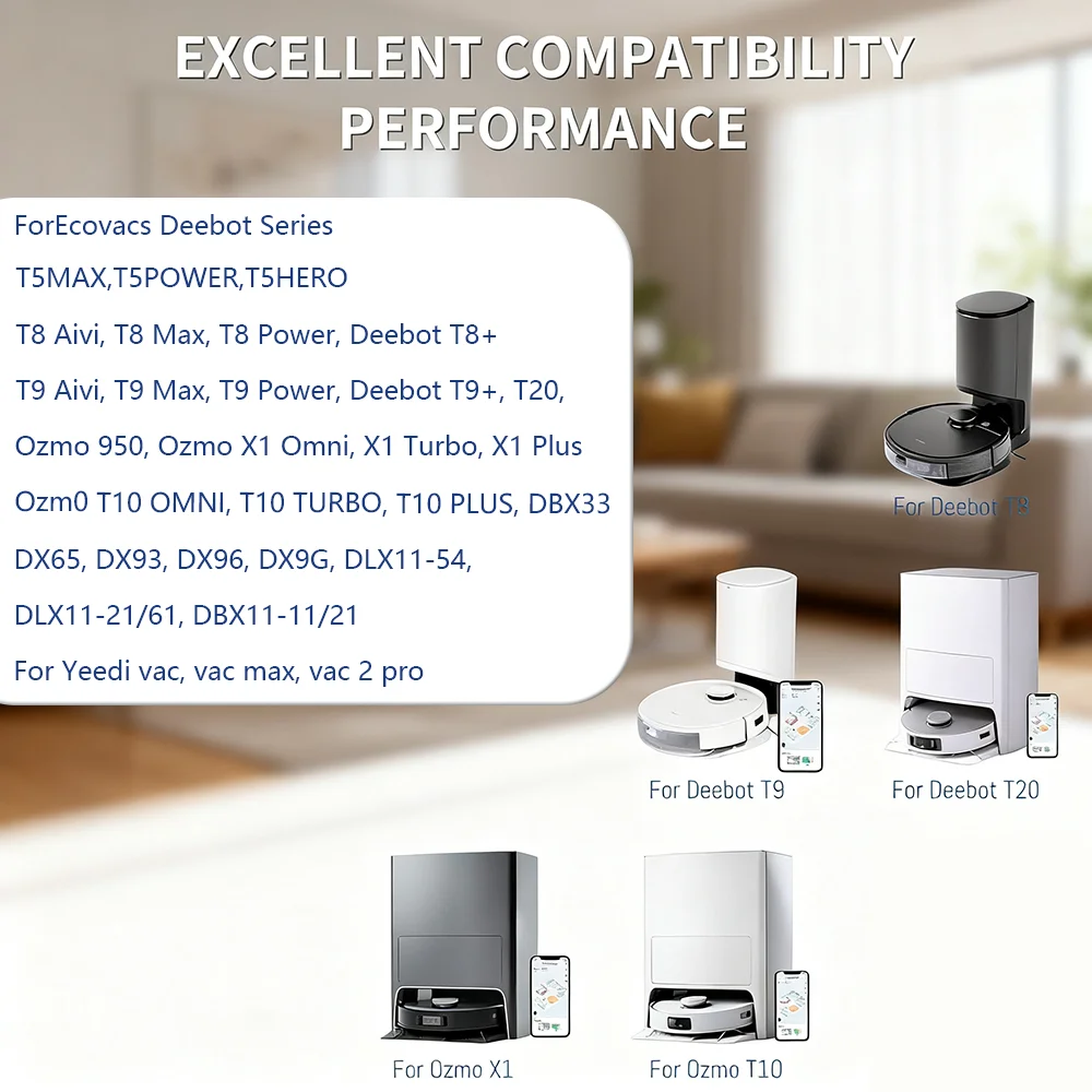 12800mAh Battery for Ecovacs Deebot X1 Omni Turbo Plus T5 T8+ T9 T9+ Ozmo 950 T10 DX65 DX93 DX96 DLX11-21/61 Replacement
