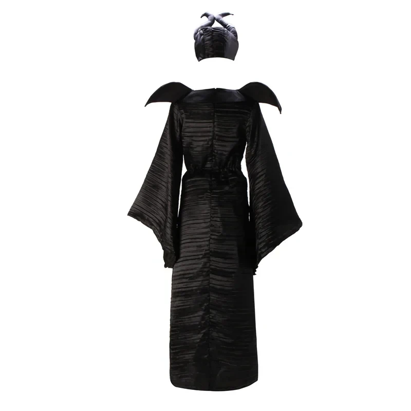 Disfraz de Cosplay de Maléfica de la Bella Durmiente 2026 para Mujer Adulta, Vestido Negro Malvado con Cuernos y Sombrero, Traje de Halloween H 1UO7S