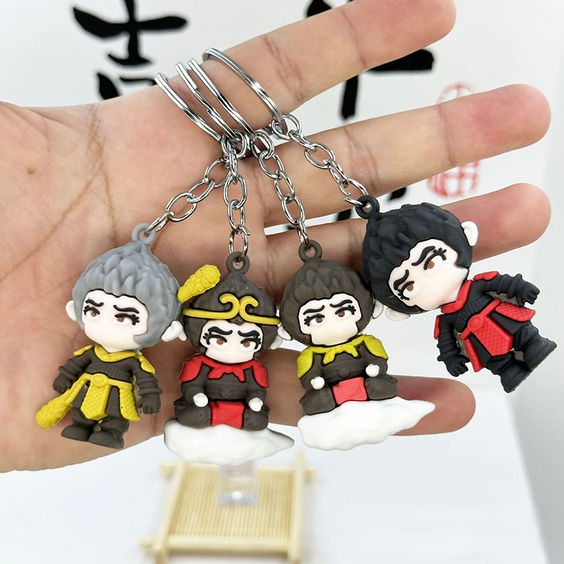 Hot Chinese Action Game Black Myth Wukong Keychain Key Chain Ring For Bag Monkey King Sun Keyring Jewelry Gamer Fans Gaming Gift