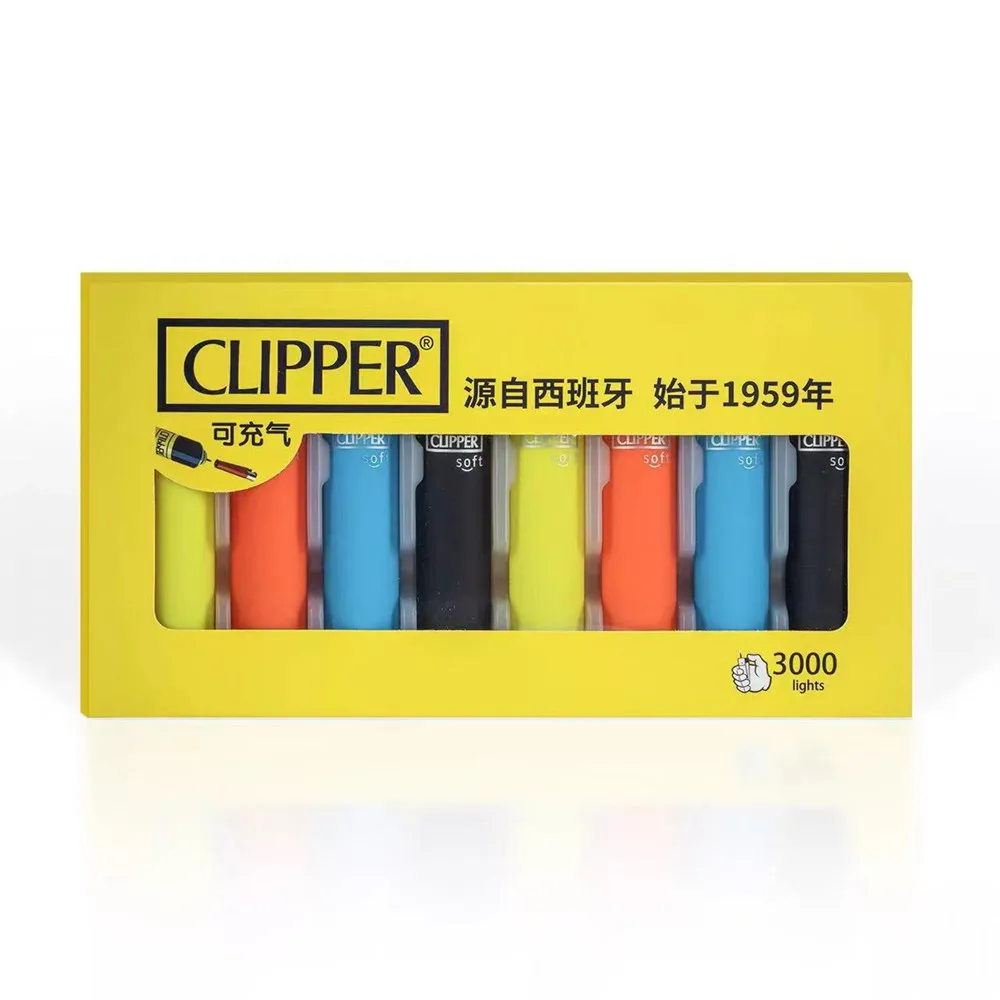 Clipper Large Color Butane Lighter High Fire Rate Rubber Spray Paint Ignition Smoker Gift Smoking Gadgets