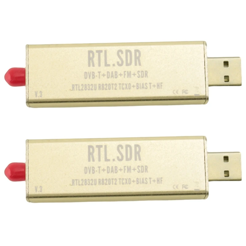 2X SDR Receiver V3 Pro Rtl2832 Rtl2832u R820T2 SDR RTL For 100Khz-1.7Ghz UHF VHF  AM FM