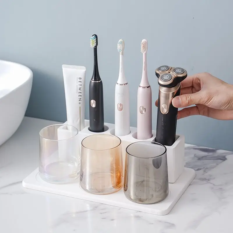 Electric Toothbrush Razor Holder Base Creative Toilet Mouthwash Cup Tooth Rack Bathroom Table Top Storage Drainage Holder ZD327