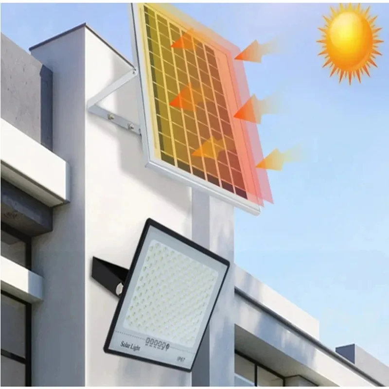 Super Bright Solar Light LED Solar Floodlight 100W 200W 300W 400W IP67 High Waterproof Outdoor Floodlight LED Courtyard Light