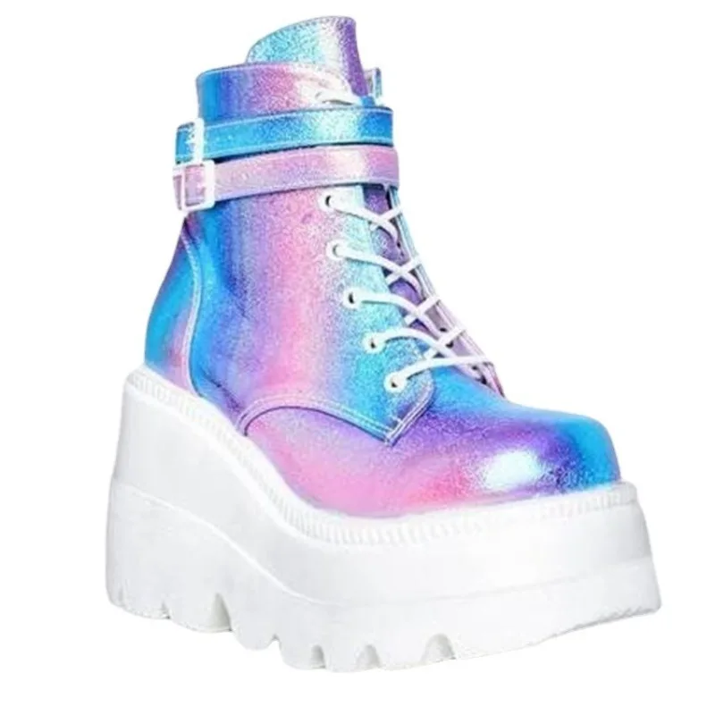

Women Boots New Gothic Super High Heel Boots Platform Luxury Designer Shoes Ladies Cosplay Wedges Punk Shoes Women's Short Boots