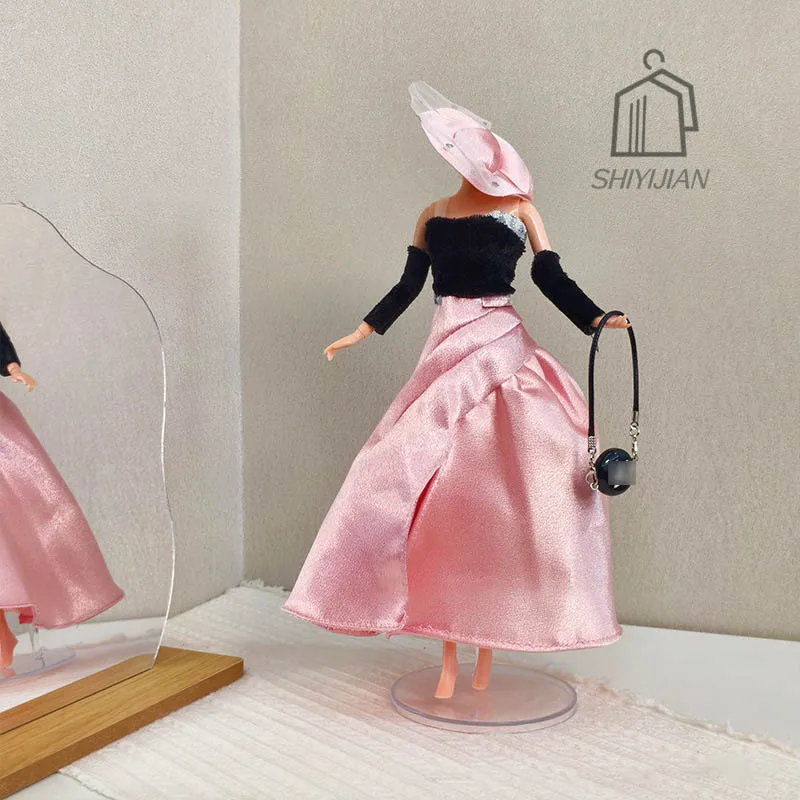 

30 см/11 дюймов супермодель кукольная одежда аксессуары элегантное модное вечернее платье + рукава + комплект шляпы праздничное платье одежда принцессы