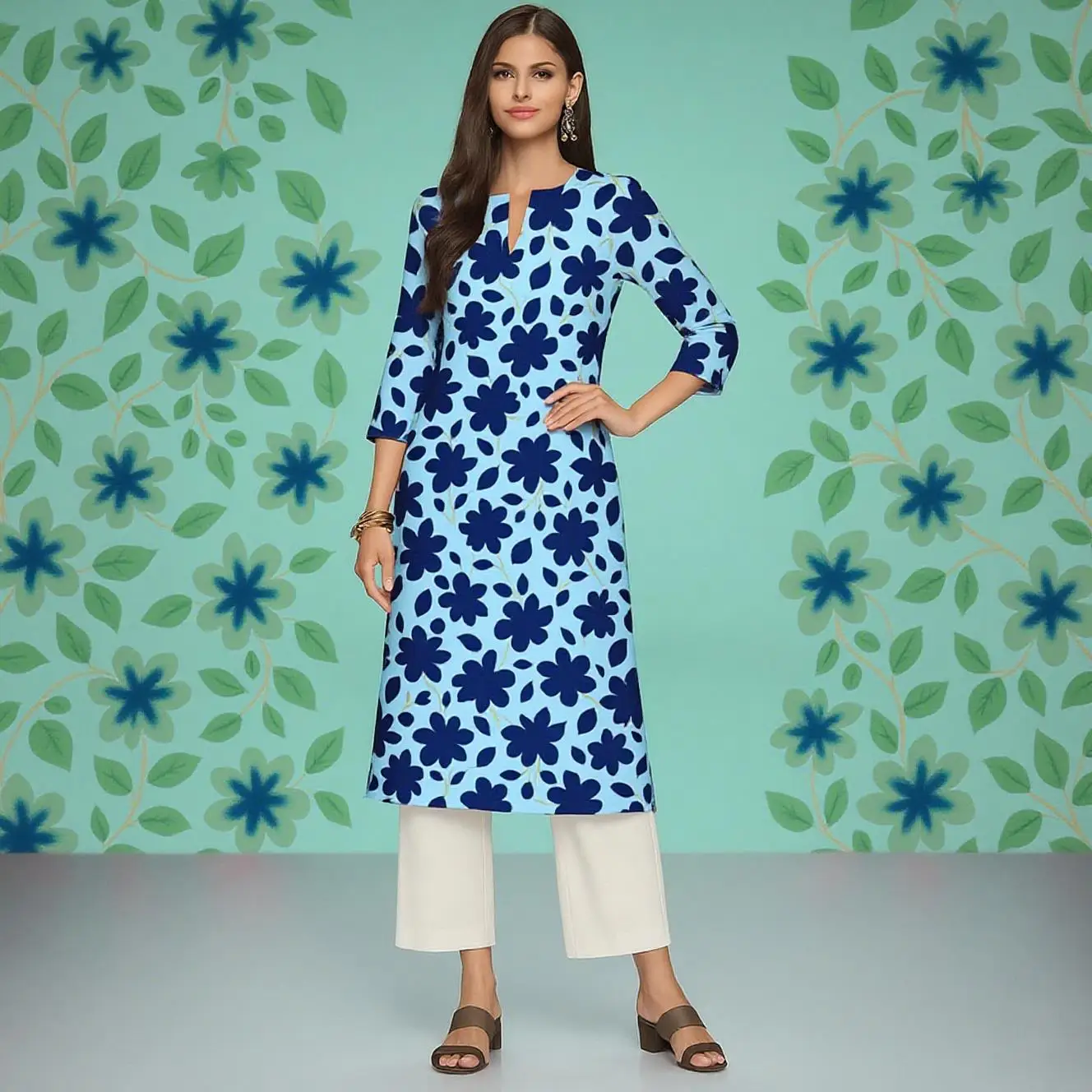 

Мусульманские женщины Kurt, модное и элегантное прямое платье, повседневное платье с цветочным узором, новое удобное платье Islamitische Dames Kleding