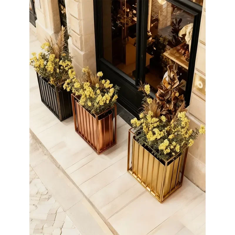 Modular Square Modern Flower Box System Galvanized Steel Combo for Balcony & Courtyard DIY Outdoor Garden Bed Design